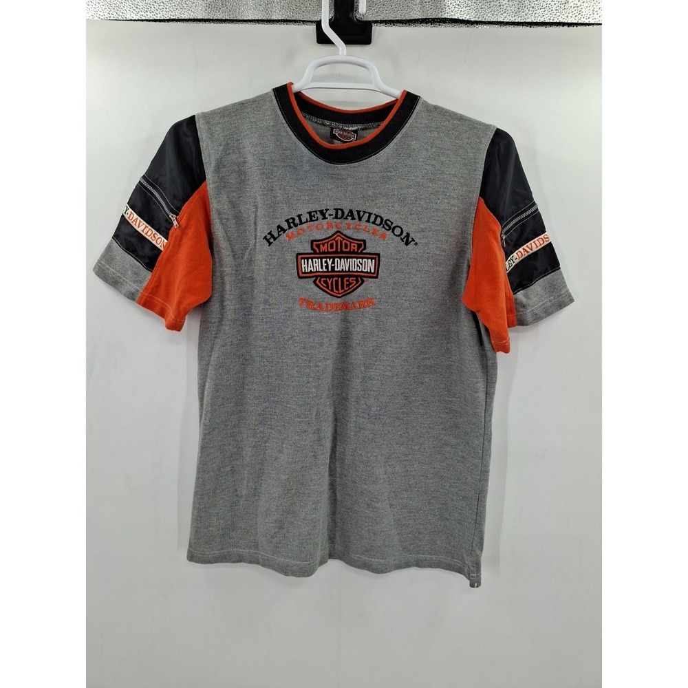 Harley Davidson Colorblock T-Shirt XL (18) Gray USA‎